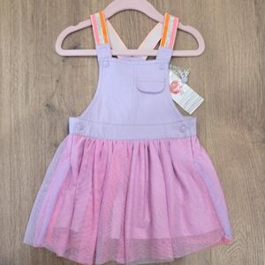 Pink and Purple Tulle Dress with Straps